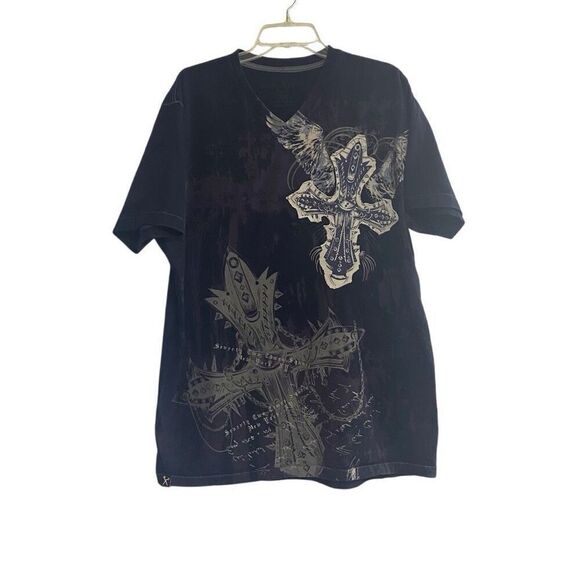 MARC ECKO Cut &Sew 72‎ Times Square Skull Graphic T Shirt Blue Sz Men L Women2XL - Picture 1 of 10